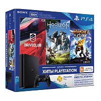 Sony PlayStation 4 500Gb Slim + Driveclub + Ratchet & Clank и Horizon Zero Dawn