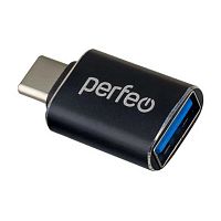 Адаптер Perfeo OTG USB 3.0 AF-Type-C Black