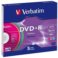 DVD+R Verbatim Colour (slim, 5)