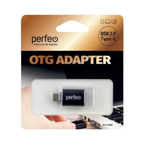 Адаптер Perfeo OTG USB 3.0 AF-Type-C Black фото 2