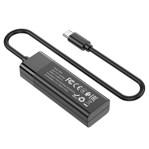 Разветвитель USB 3.0/2.0 Hoco HB25 Type-C Black фото 2