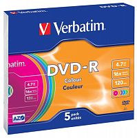 DVD-R Verbatim Colour (slim, 5)