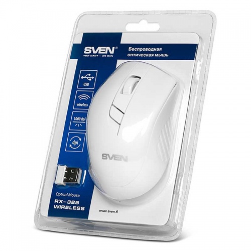 Мышь Sven RX-325 Wireless White USB фото 4