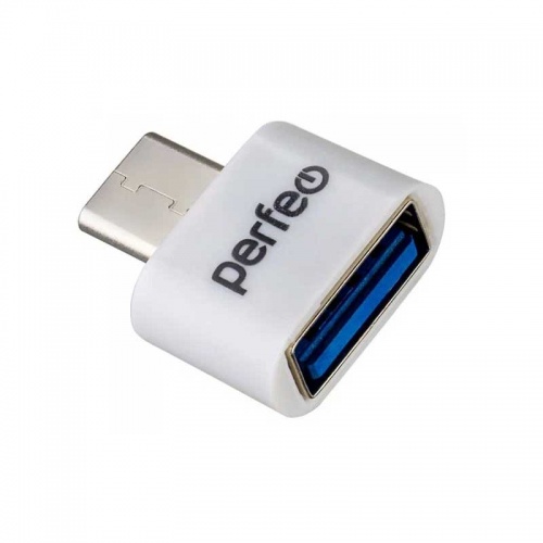 Адаптер Perfeo OTG USB 2.0 AF-Type-C White