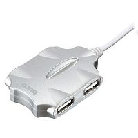 Разветвитель USB 2.0 Buro BU-HUB4-0.5-U2.0-Candy Silver