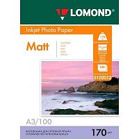 Фотобумага LOMOND матовая, А3, 170г/м2, 100 листов