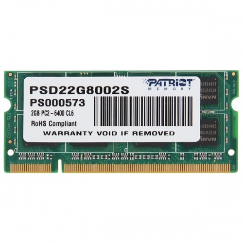 Модуль памяти So-DIMM Patriot PSD22G8002S DDR2 2GB 800MHz