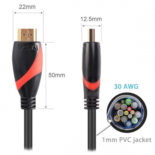 Кабель VCOM HDMI-HDMI ver.2.0 (3 м) фото 3