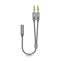 Адаптер для гарнитуры 3.5 Plug 4pin / 3.5 Jack x2 Silver