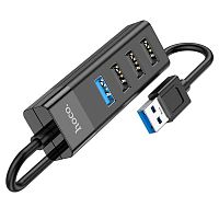 Разветвитель USB 3.0/2.0 Hoco HB25 Type-A Black