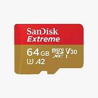 Карта памяти microSDXC SanDisk Extreme 64Gb Class 10 UHS-I A2