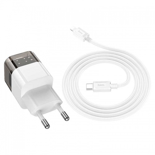 Зарядное устройство Hoco C125A PD20W + QC 3.0 + кабель Type-C White