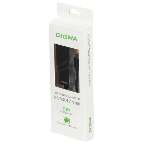 Сетевой адаптер Digma D-USBC-LAN100 USB 2.0 фото 2