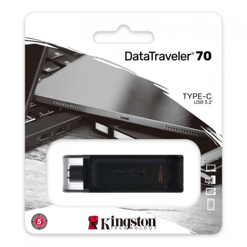 Флешка Kingston DataTraveler 70 32Gb Black фото 2