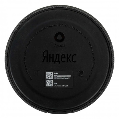 Умная колонка Яндекс Станция Мини с часами с Алисой, серый фото 4