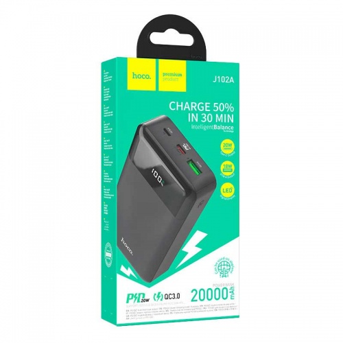 Внешний аккумулятор Hoco J102A 20W 20000 мАч Black фото 4