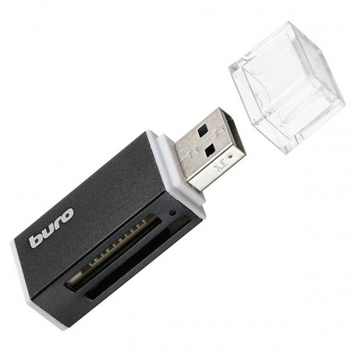 Картридер USB 2.0 Buro BU-CR-3104 Black фото 2