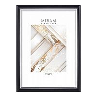 Фоторамка 15х21 Miram, черный/серебро