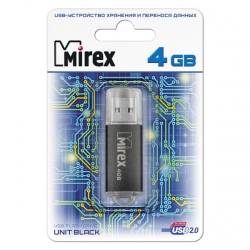 Флешка Mirex Unit 4Gb Black фото 2