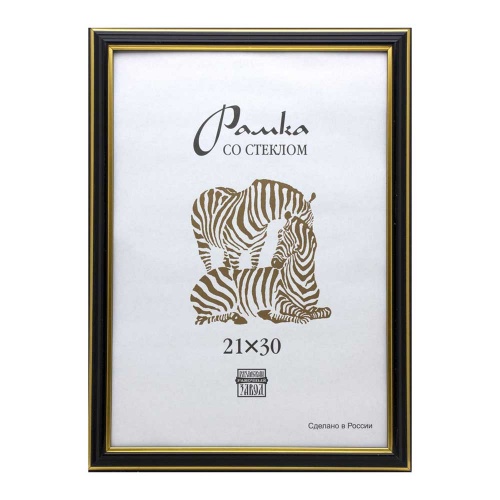 Фоторамка 21х30 Zebra 308, черный/золото