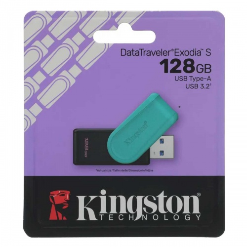 Флешка Kingston DataTraveler Exodia S 128Gb Black/Turquoise фото 4