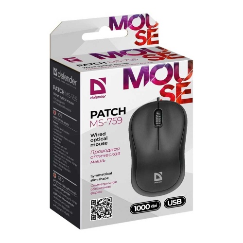 Мышь Defender Patch MS-759 Black USB фото 4