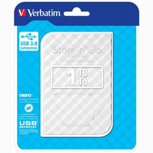 Внешний жесткий диск Verbatim Store'n'Go 3.0 1Tb White фото 4