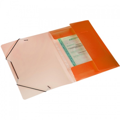 Папка-конверт на резинках Attache А4, оранжевый неон фото 3