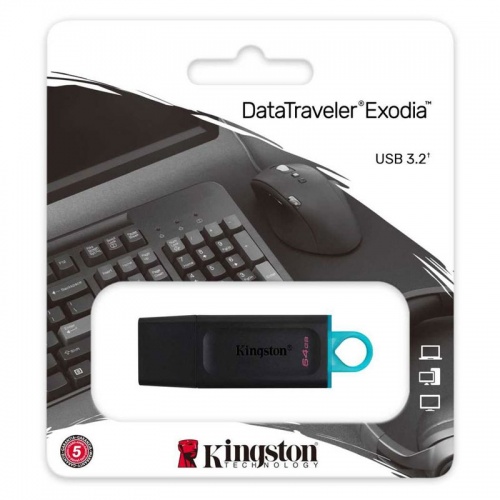 Флешка Kingston DataTraveler Exodia 64Gb Black фото 2