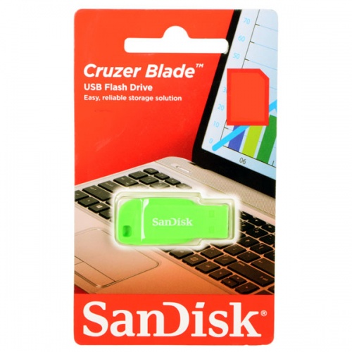 Флешка Sandisk CZ50 Cruzer Blade USB 16Gb Green фото 2