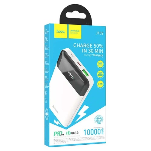 Внешний аккумулятор Hoco J102 20W 10000 мАч White фото 3