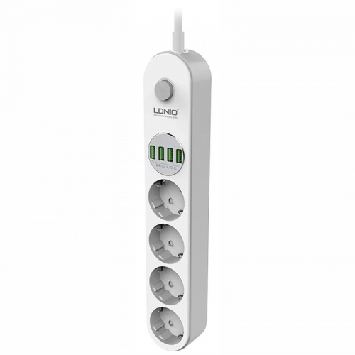 Сетевой фильтр LDNIO SC4438 (2 м, 4 розетки, 4 USB, белый) Сетевой фильтр LDNIO SC4438 (2 м, 4 розетки, 4 USB, белый)