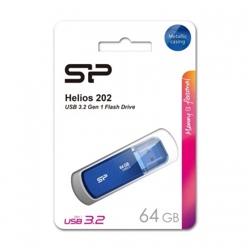 Флешка Silicon Power Helios 202 64Gb Blue фото 2
