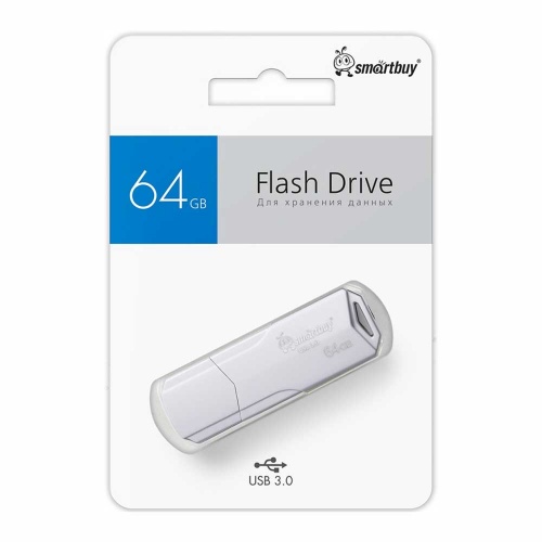 Флешка USB 3.0 SmartBuy Clue 64Gb White фото 2 Флешка USB 3.0 SmartBuy Clue 64Gb White фото 2