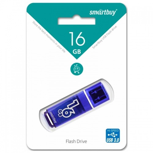 Флешка SmartBuy Glossy 16Gb Dark Blue USB 3.0 фото 2