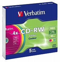 CD-RW Verbatim Colour (slim, 5)