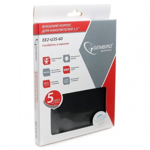 Внешний корпус для HDD 2.5" Gembird EE2-U3S-60 Black фото 5