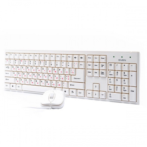 Комплект (клавиатура и мышь) Sven Standard 310 Combo White USB