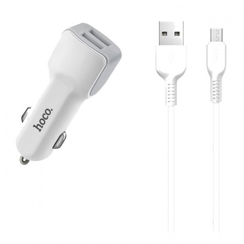 Зарядное устройство Hoco Z23 + кабель micro USB White