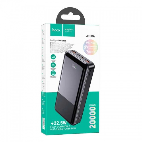 Внешний аккумулятор Hoco J108A 20000 мАч Black фото 3
