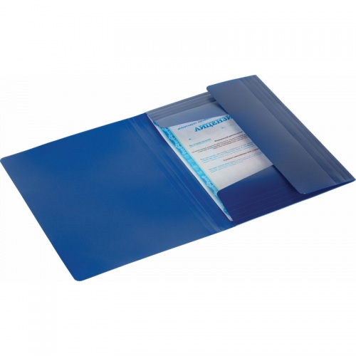 Папка-конверт на резинках Attache А4, синий фото 3