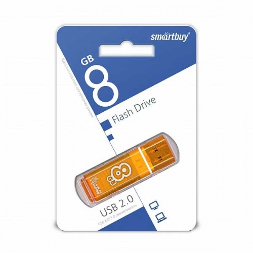 Флешка USB 2.0 SmartBuy Glossy 8Gb Orange фото 2 Флешка USB 2.0 SmartBuy Glossy 8Gb Orange фото 2
