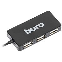 Разветвитель USB 2.0 Buro BU-HUB4-U2.0 Slim Black