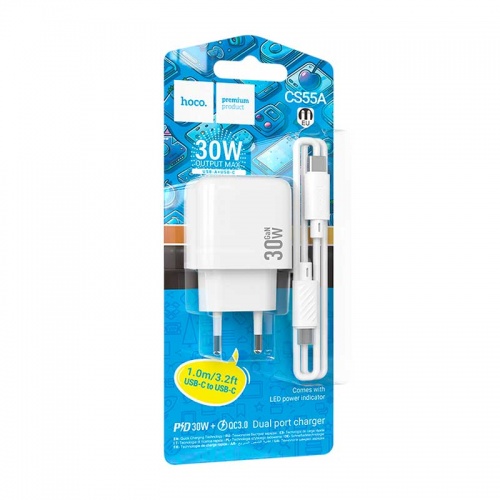 Зарядное устройство Hoco CS55A 30W White фото 2 Зарядное устройство Hoco CS55A 30W White фото 2