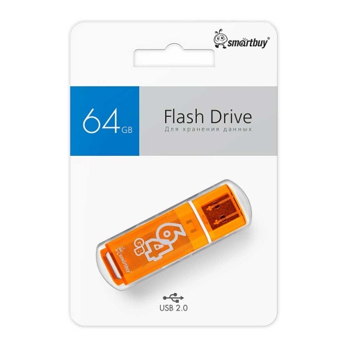 Флешка USB 2.0 SmartBuy Glossy 64Gb Orange фото 2 Флешка USB 2.0 SmartBuy Glossy 64Gb Orange фото 2