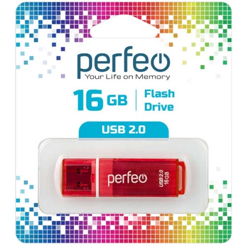 Флешка Perfeo C13 16Gb Red фото 2