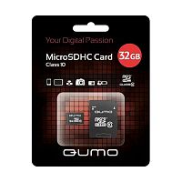 Карта памяти microSDHC Qumo 32Gb Class 10 + adapter