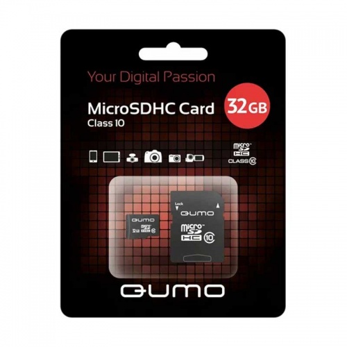 Карта памяти microSDHC Qumo 32Gb Class 10 + adapter