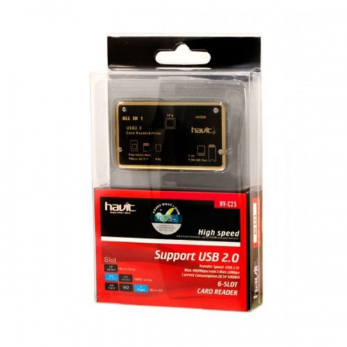 Картридер USB 2.0 Havit HV-C25 Black-Gold фото 4