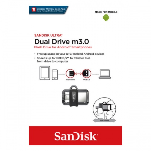 Флешка SanDisk Ultra Dual Drive m3.0 USB 256Gb фото 5